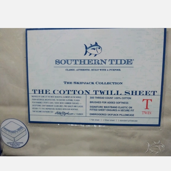 New Southern Tide Twin Size Sheet Set color Sand - Picture 3 of 4